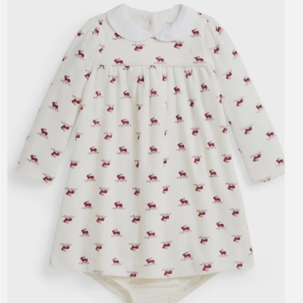 Ralph Lauren Baby Reindeer Dress 18 Months Casual Preppy Baby Dress - Christmas
